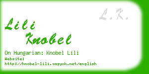 lili knobel business card
